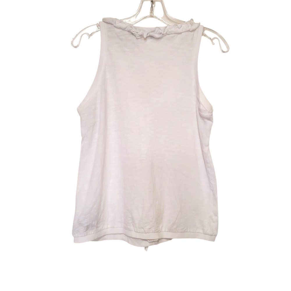 Press Womens top Sleeveless Ruffle Front tank top white Size Meduim - Picture 2 of 6